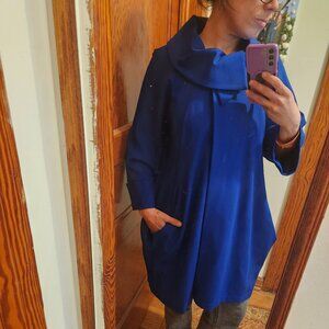 Joseph Ribkoff Classic Cocoon Coat Style 153302TT Size 10/L Midnight Blue